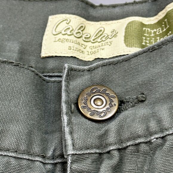 Cabelas Trail Hiker Pants Mens 40 38x29 Green Double Knee Hunting Outdoor Y2K - Picture 6 of 13